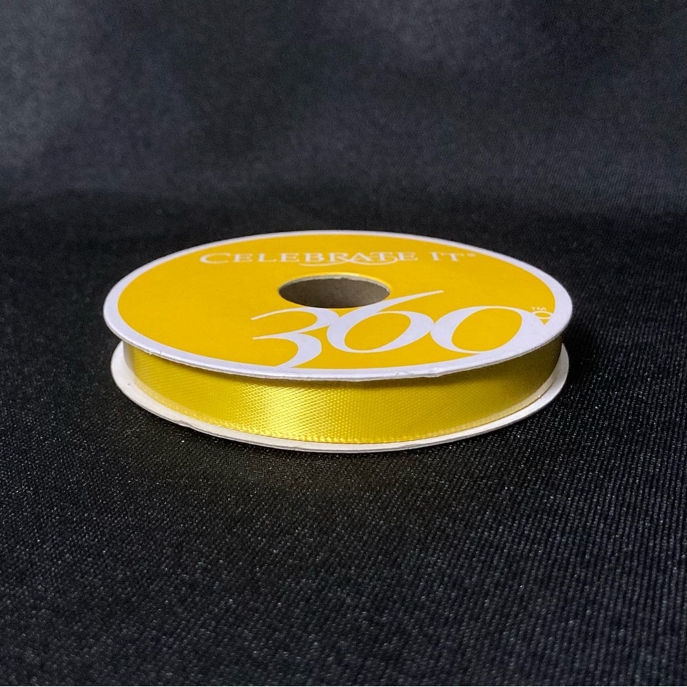 ⭐️ Celebrate It Bright Yellow Satiny Craft Ribbon 3/8” x 360”